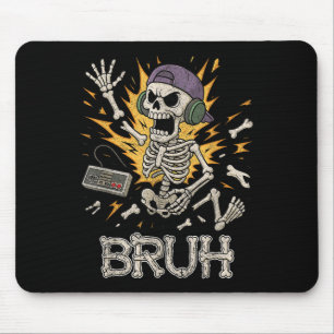 Funny Gamer Skeleton Gamer Teen Boys Video Gaming Mouse Pad