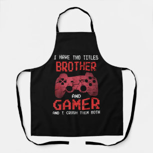 Funny Gamer Vintage Video Games For Boys Brother Apron