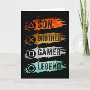 Funny Gamer Vintage Video Games For Boys Brother S Card
