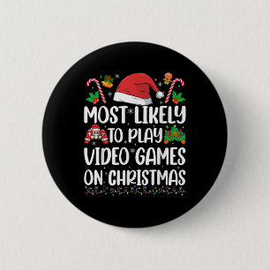 Funny Gamer Xmas Likely Play Video Games On Christ 2 Inch Round Button