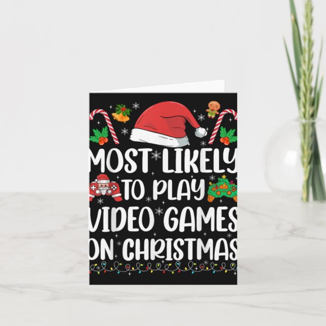 Funny Gamer Xmas Likely Play Video Games On Christ Card (Front)
