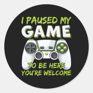 Funny Gaming Boys Girls Men Gamer Video Game 1 Classic Round Sticker