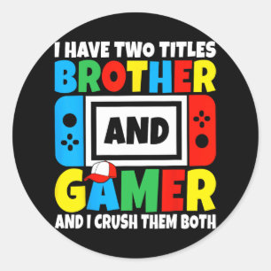 Funny Gaming Boys Men Gamer Video Game Teens Gamer Classic Round Sticker