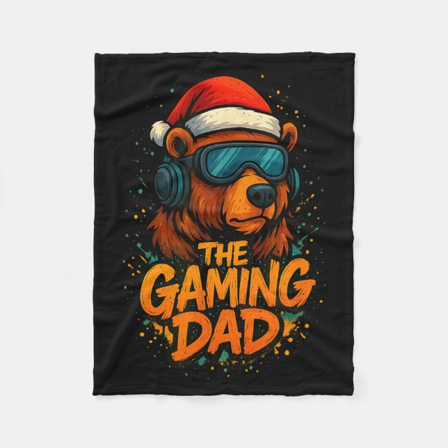Funny Gaming Dad Christmas Outfit Gamer Gift  Fleece Blanket (Front)