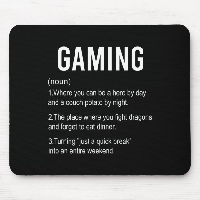 Funny Gaming Definition2  Mouse Pad (Front)
