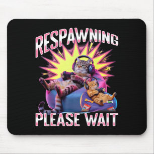 Funny Gaming Gamer Cat  Mouse Pad