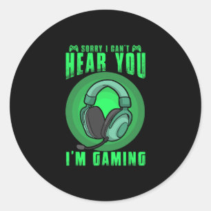 Funny Gaming Gamer Game Controller Video Gaming Fo Classic Round Sticker