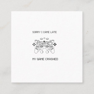 Funny gaming gamer_game crashed square business card