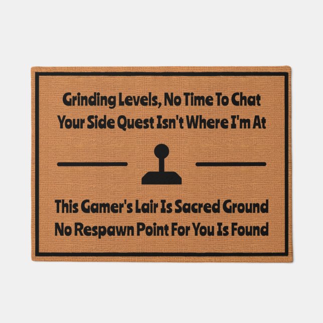 Funny Gaming Introvert Humour Minimalist Rustic  Doormat (Front)