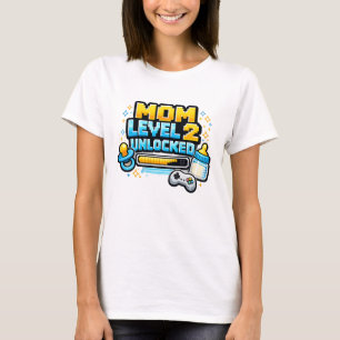 Funny Gaming Mom Level 2 Unlocked Second Child T-Shirt