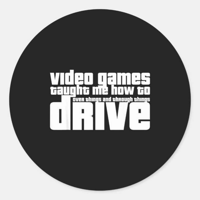 Funny Gaming New Driver Video Game Driving Instruc Classic Round Sticker (Front)