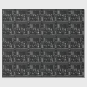 Funny Gangster Cats Street Design Wrapping Paper