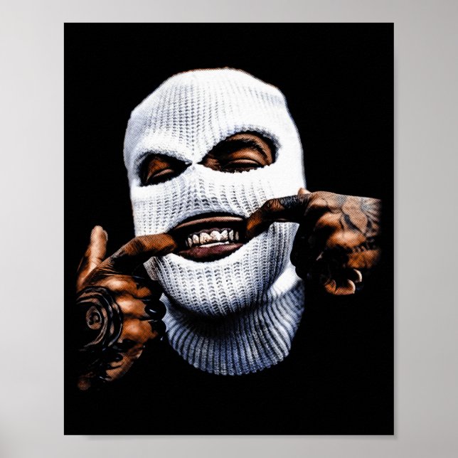 Funny Gangster Gangsta Hip Hop Hiphop Gold Teeth H Poster (Front)