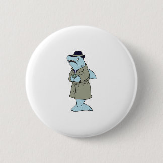 funny ganster shark 2 inch round button
