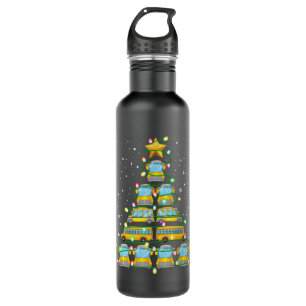 Funny Garbage Truck Christmas Tree Lights Xmas Kid 710 Ml Water Bottle