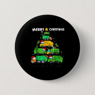 Funny Garbage Truck Christmas Tree Ornament Decor 2 Inch Round Button