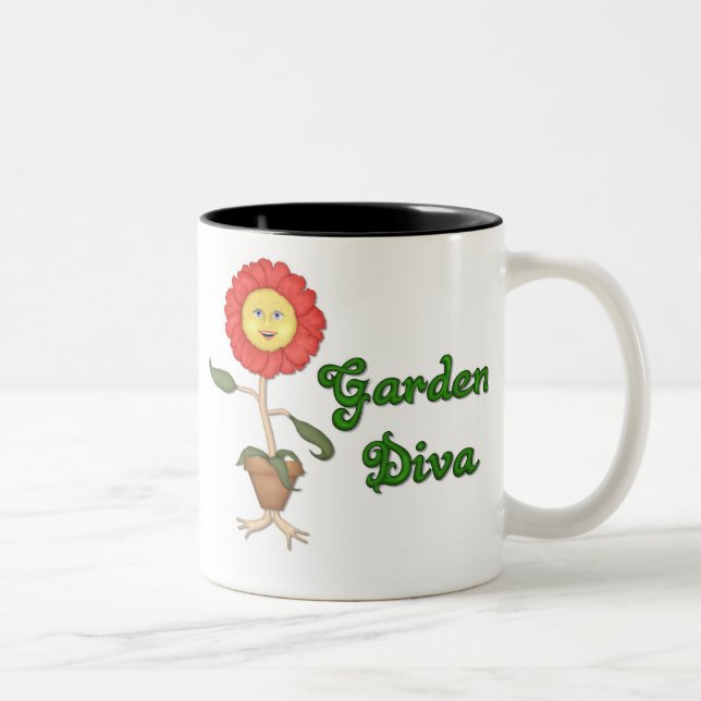 Funny Garden Diva Two-Tone Coffee Mug (Right)