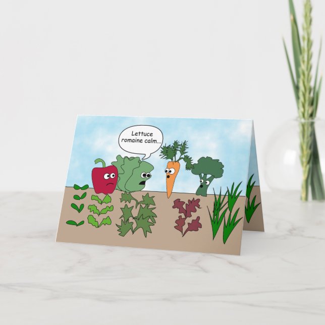  Funny Garden Vegetables Pun Surgery Get Well Card (Front)