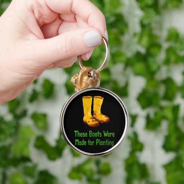 Funny Gardening Boots Made For Planting Keychain (Hand)