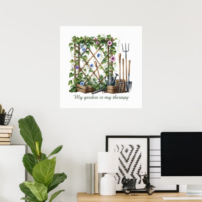 Funny gardening lovers therapy poster (Home Office)