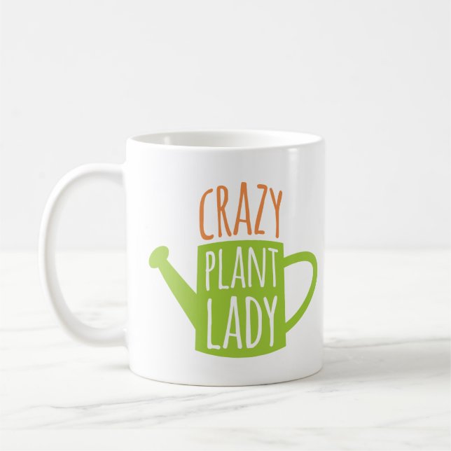 Funny Gardening Saying Crazy Plant Lady Coffee Mug (Left)