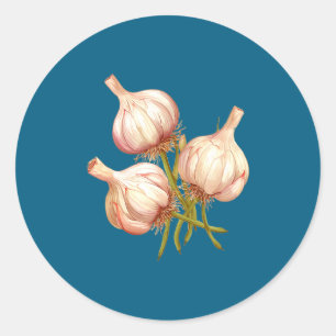 Funny Garlic Plants Classic Round Sticker