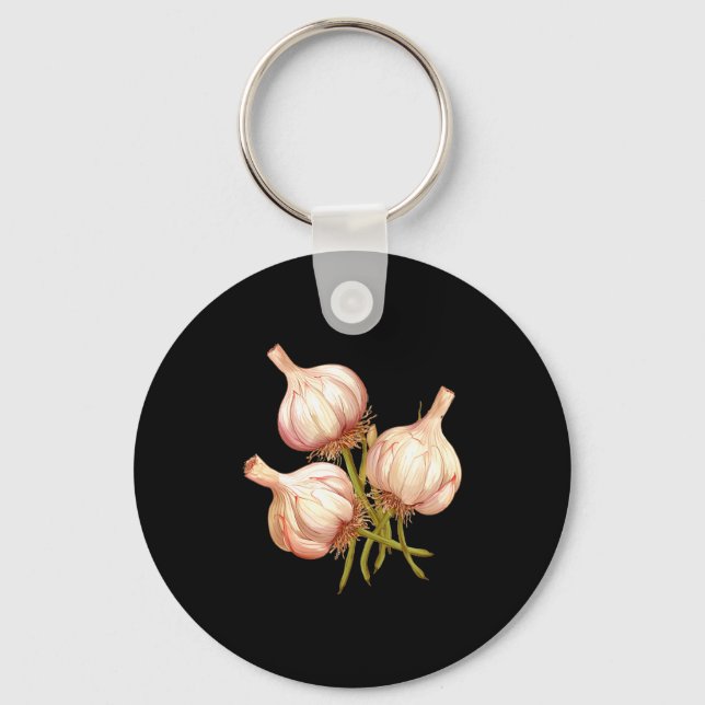Funny Garlic Plants  Keychain (Front)