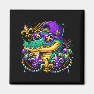 Funny Gator Mardi Gras  Magnet
