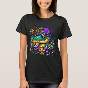 Funny Gator Mardi Gras  T-Shirt