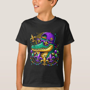 Funny Gator Mardi Gras  T-Shirt