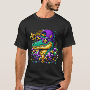 Funny Gator Mardi Gras  T-Shirt