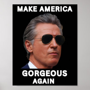 Funny Gavin Newsom Trolling Meme Make America Gorg Poster