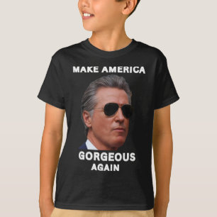 Funny Gavin Newsom Trolling Meme Make America Gorg T-Shirt