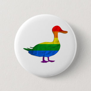 Funny Gay and Lesbian Pride Duck, Quack Quack 2 Inch Round Button