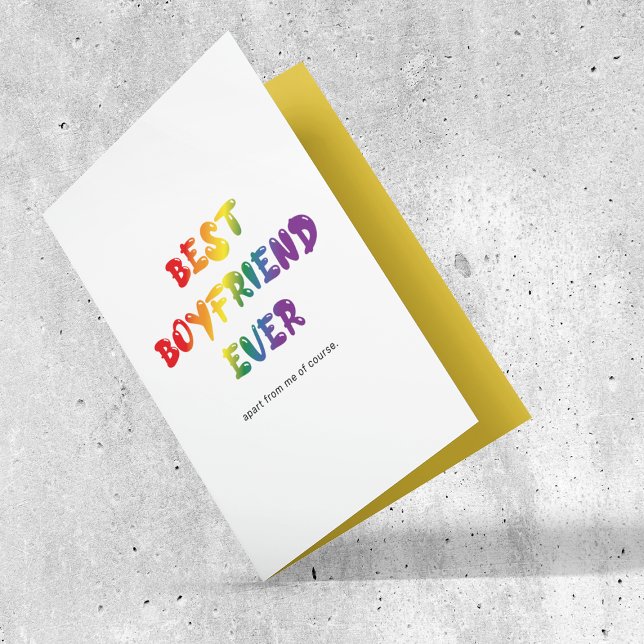 Funny Gay Best Boyfriend Ever Holiday Card (Creator Uploaded)