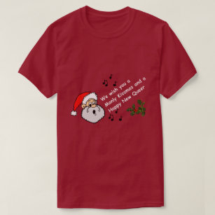 Funny Gay Christmas Wish Manly Kissmas Happy Queer T-Shirt