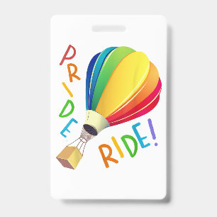 Funny Gay Pride Hot Air Balloon Rainbow Ride Gays  Badge