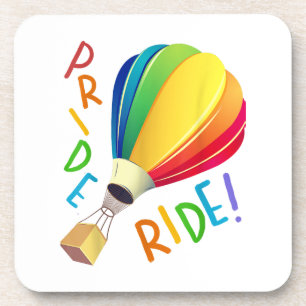 Funny Gay Pride Hot Air Balloon Rainbow Ride Gays Coaster