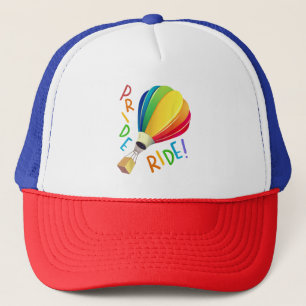 Funny Gay Pride Hot Air Balloon Rainbow Ride Gays Trucker Hat