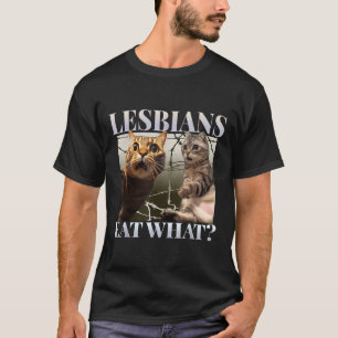 Funny Gay Pride Lesbians Eat What Queer Lgbtq Blac T-Shirt
