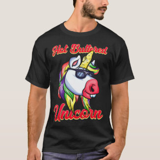 Funny Gay Pride LGBT Rainbow Gay Hot Buttered awes T-Shirt