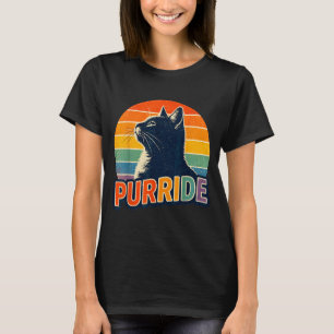 Funny Gay Pride Purride Cat LGBTQ Ally Rainbow T-Shirt