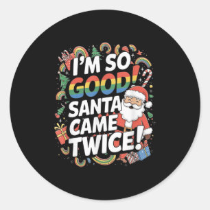 Funny Gay Santa Claus Christmas Lgbt Pun Pride Xma Classic Round Sticker