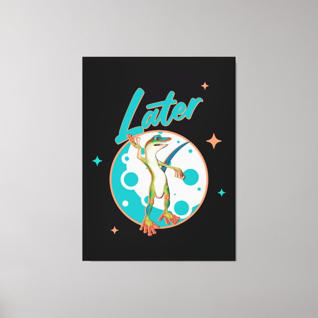 Funny Gecko Later Procrastination Humour Canvas Print (Front)