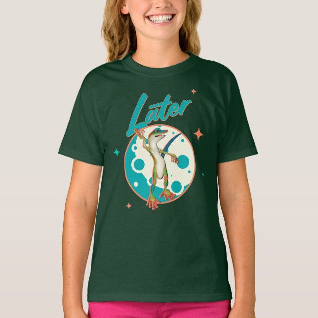Funny Gecko Later Procrastination Humour T-Shirt (Front)
