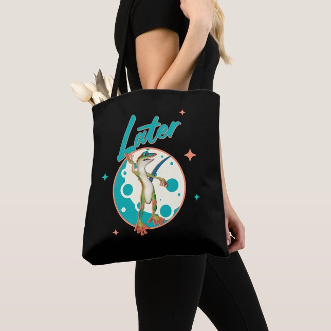 Funny Gecko Later Procrastination Humour Tote Bag (Close Up)