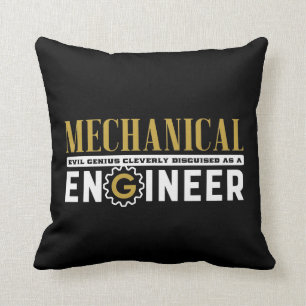 Funny Geek Engineer Mechanical Engineering Student Throw Pillow