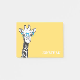 Funny Geek Giraffe Yellow Post-it Notes