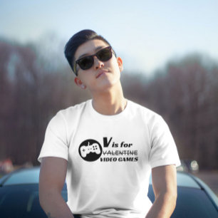 Funny Geek V is for Video Games not valentines T-Shirt