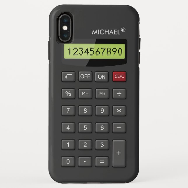 Funny Geeky Calculator Pattern Personalized Case-Mate iPhone Case (Back)